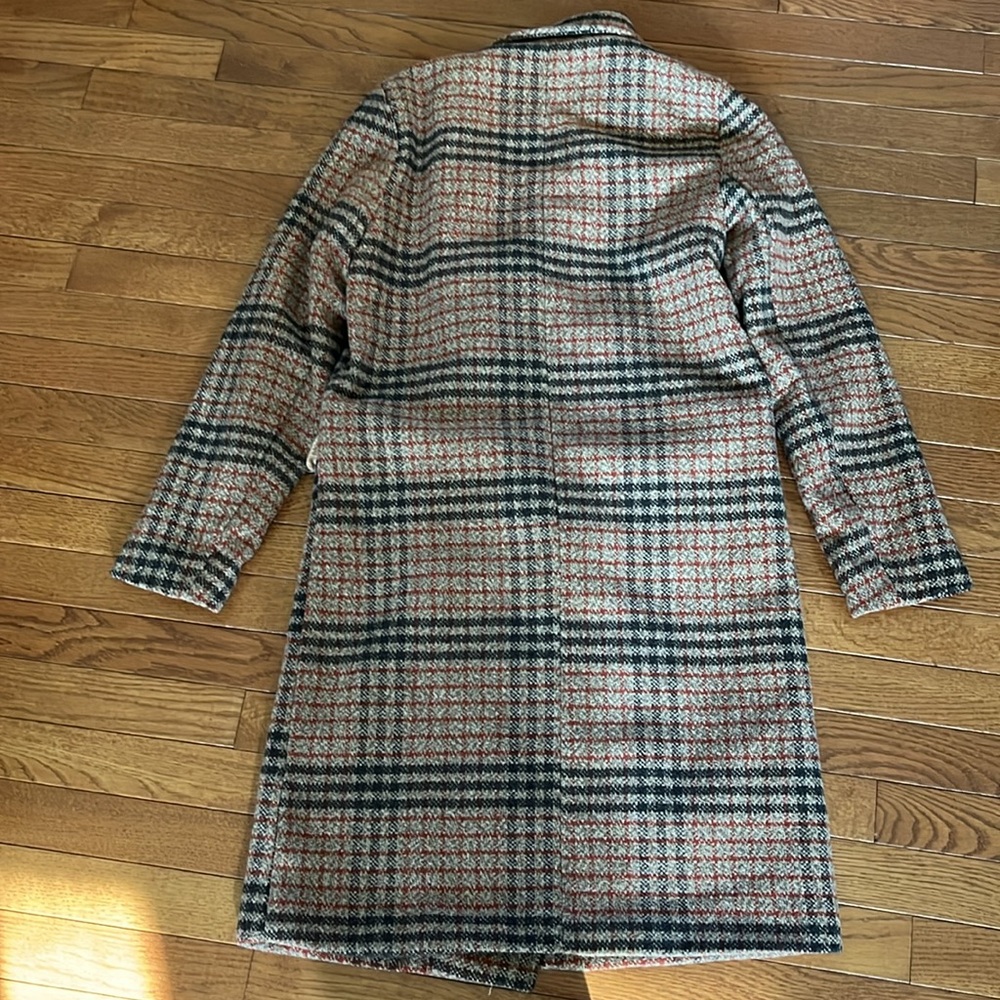 Wonderful Retro Plaid Wool-Blend Coat Size Small - Picture 10 of 16